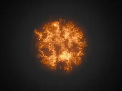 Big 3D Ground Fire Animation 3D model