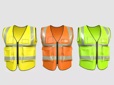 Reflective Safety Vest Low Poly Low-poly 3D model