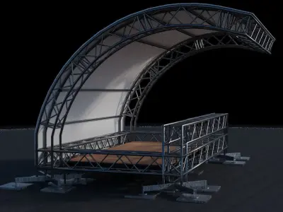 Blender Event Tent with Substance Painter Texture 3D Model 3D model