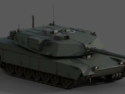MBT M1 Abrams Low-poly 3D model