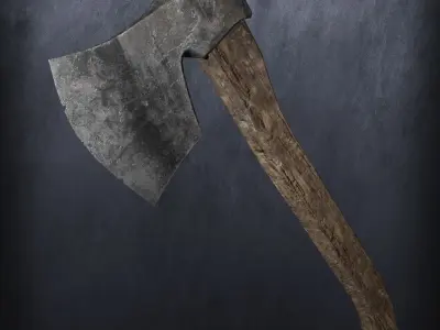 Old Bloody Axe Low-poly 3D model