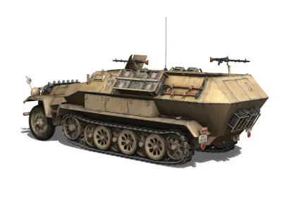 SD KFZ 251 7 - Ausf B - Hanomag Halftruck - 2PD 3D model
