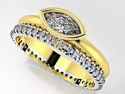 3 Rings in one  3D model