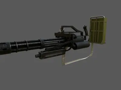 MINIGUN  M134 with ammunition backpack Low-poly 3D model