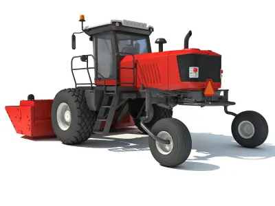 Swather Windrower Combine 3D model