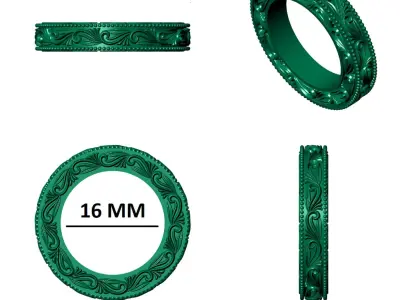 Vintage Engraved Wedding Band  3D print model
