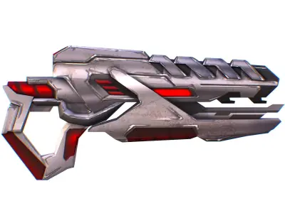 Assault rifle of the future weapon gun Nuff barrel blaster laser Low-poly 3D model