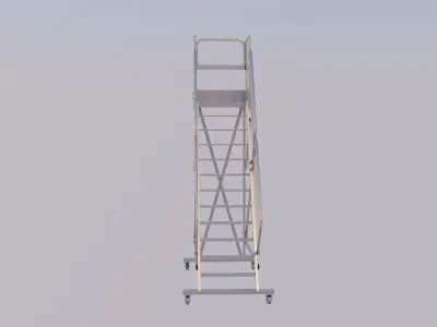 Industrial Platform Ladder - Mobile Warehouse Equipment Low-poly 3D model