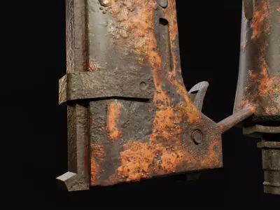 Rusty Air Nailer  Low-poly 3D model