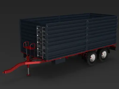 Tractor Trailer Low-poly 3D model
