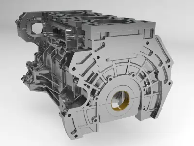 4 Cylinder engine block  3D model