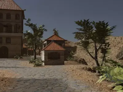 Desert Village Landscape 3D model buy