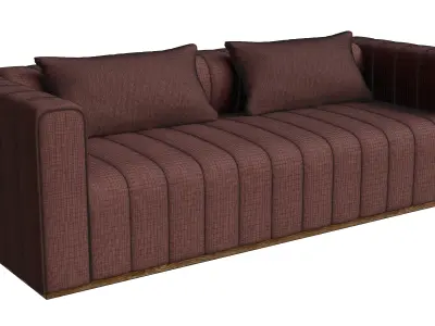 Red Stripe Sofa 3D model