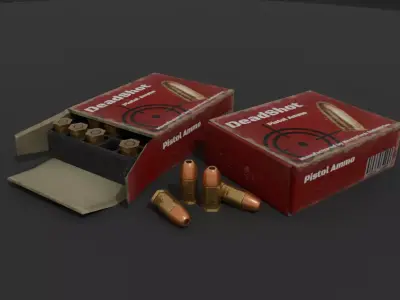 Pistol Ammo Box Game Ready Free low-poly 3D model