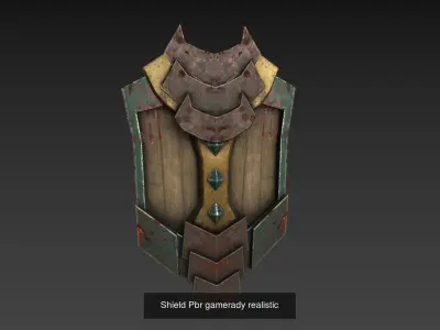Shield with 3 style paint 3D Model Pack