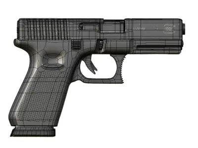 Han Gun Low-poly 3D model