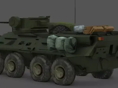 BTR-3E 8x8 Armored Personnel Carrier 3D Model  Low-poly 3D model