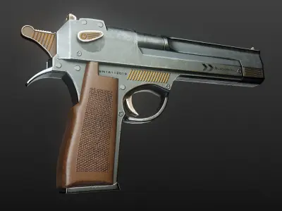 Gun PBR Low Poly handgun Low-poly 3D model