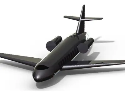aeroplane airplane flying in sky Free 3D model