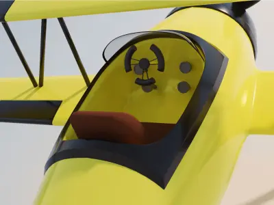 Cartoon Style PLane Low-poly 3D model