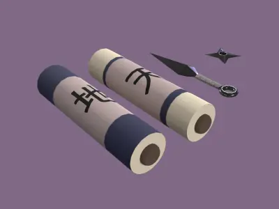 Naruto Weapon Small Pack Low-poly 3D model