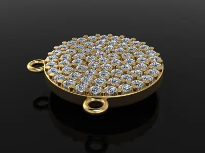 ROUND CLUSTER STUD PENDANT 1MM LARGE SIZE 3D print model