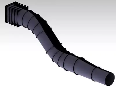 Penstock pipe with bend in it Free 3D model
