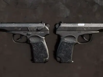 Modern Semi Automatic Pistol Handgun 3D model