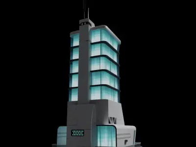 Sci-fi Office Building Low-poly 3D model
