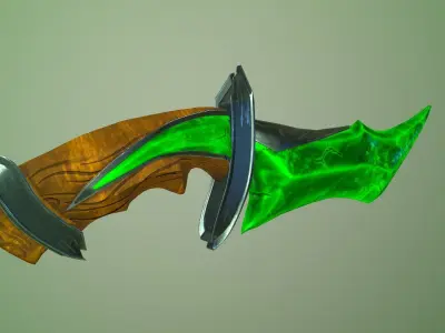 stylized fantasy dagger  Low-poly 3D model