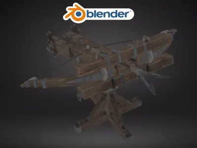 Ballista Turret Game Ready Weapon Low Poly Low-poly 3D model