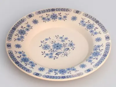 Antique and vintage plate v10 3D model