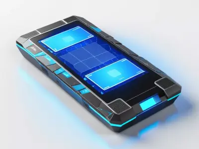 Futuristic Datapad with Cracked Screen 3D model