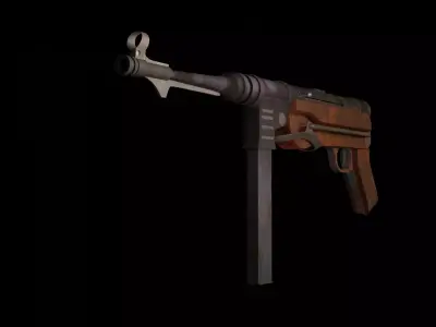 GUN - Model and Texture High poly 3d model Low-poly 3D model