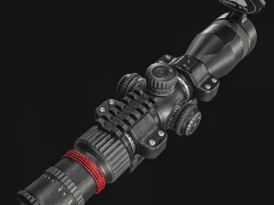 Rifle 16X Scope Low-poly 3D model