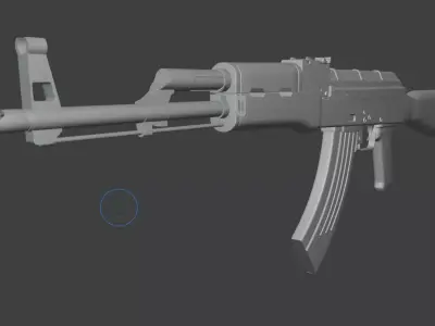 Ak47 low-poly Model for games  Low-poly 3D model