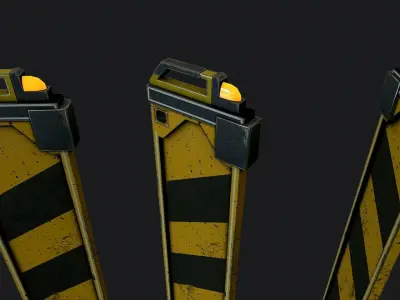 Futuristic Road blocker Low-poly 3D model