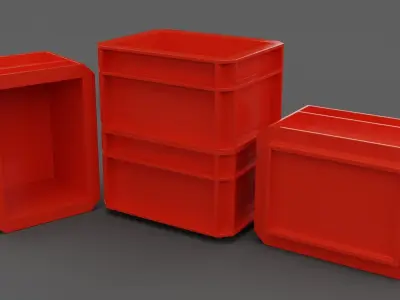 Plastic crate 03 Low-poly 3D model