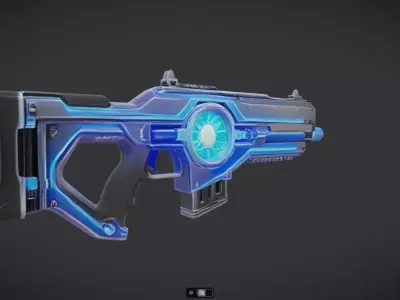 futuristic sci-fi blaster gun 3D model