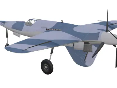 Henschel Hs P75 Low-poly 3D model
