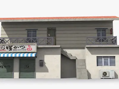 Japanese House x5 Low-poly 3D model