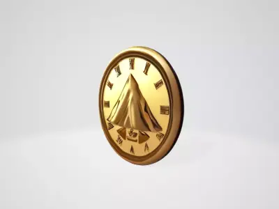 3D Coin Design with Mountain  3D model