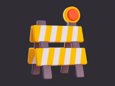 Stylized Construction Barrier 3D model buy