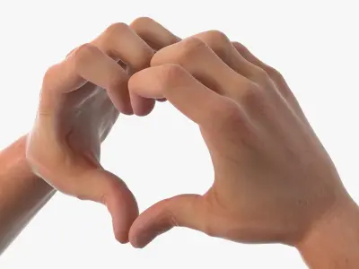 Male Hand Pair Forming Heart Shape 3D model