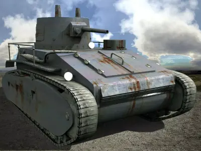 Leichttracker German Tank WW II Low-poly 3D model