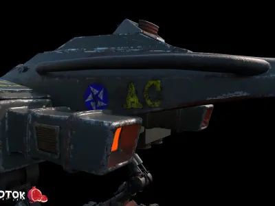 Aircraft star wars spaceship Low-poly 3D model