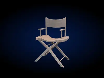 Wooden chair medieval game asset Low-poly 3D model
