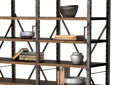 FRENCH LIBRARY WIDE RACK II 3D model