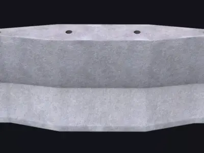 Traffic Concrete Barrier Game Ready PBR Low-poly 3D model