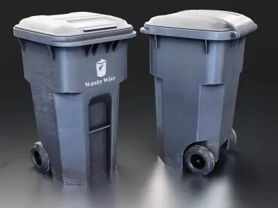 Industrial Garbage Bin 3D Model Low-poly 3D model